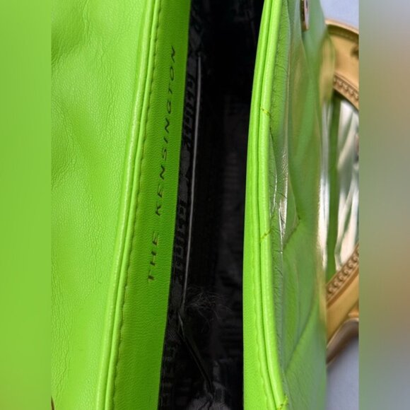 🆕 KURT GEIGER LONDON 🧿 NWOT Leather Mini Kensington Bag, Neon Green - Picture 15 of 15
